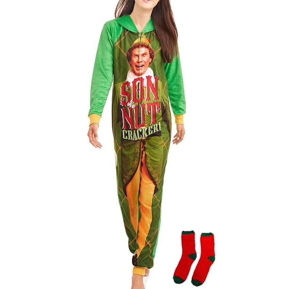 Elf Buddy Son of Nutcracker Plus Size Pajama Union Suit, 3XL NWT